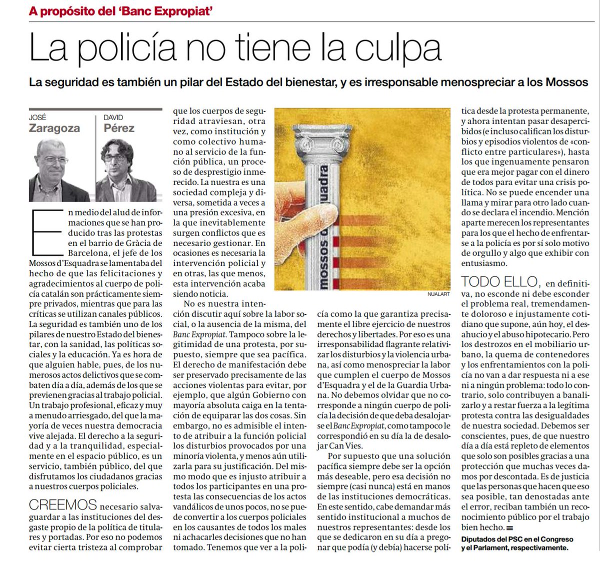 SAP_MOSSOS's tweet photo. Articles com els de J.Zaragoza i D.Pérez a @elperiodico dignifiquen la nostra professió. @J_Zaragoza_  @davidpsc https://t.co/tU469gXNgJ