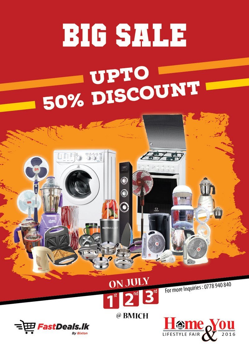 iContactLanka's tweet image. #Fastdeals.lk : Up to 50% #Discounts @ #Home &amp;amp; You #LifeStyle #Fair 2016. #lka #iContactLanka #HomeandYou