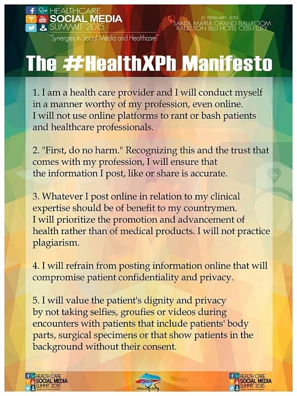 efrelsumabat's tweet photo. The #HealthXPH Manifesto. @endocrine_witch #AMSA2016 https://t.co/uNp5HYh7Li