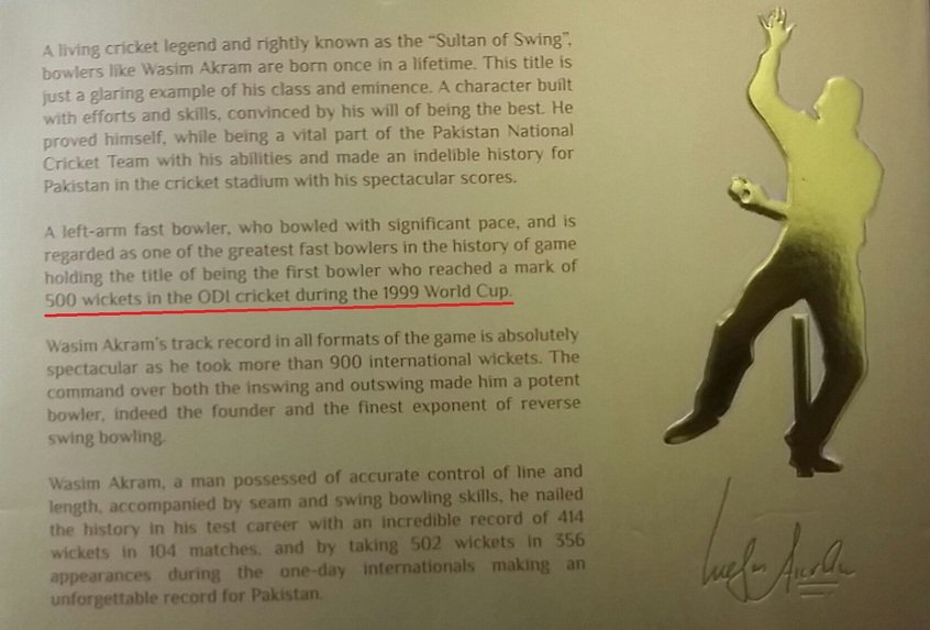 Fahad_AhmedU's tweet photo. @wasimakramlive took 500 ODI Wckt in 2003 WC not in 1999 WC which @FragrancesJ hav written
#ScentOfSultan #Four1Four https://t.co/ITdpbsVew8