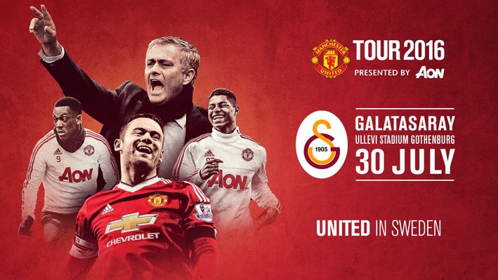 ManUtd's tweet photo. #MUtour: We’ll face @GalatasaraySK in Gothenburg, Sweden on 30 July. More info: https://t.co/nxjYVEb20Y https://t.co/OcaRIyO2mS