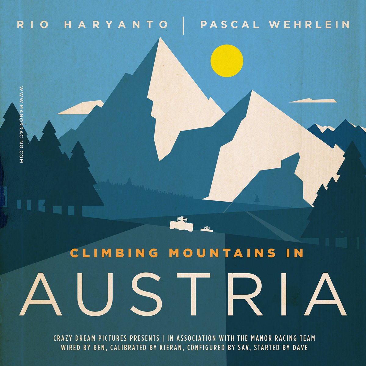 ManorRacing's tweet photo. Without further ado, our #AustrianGP specification Race Poster. One of our personal favourites this one. You like? https://t.co/W3699K4VR3