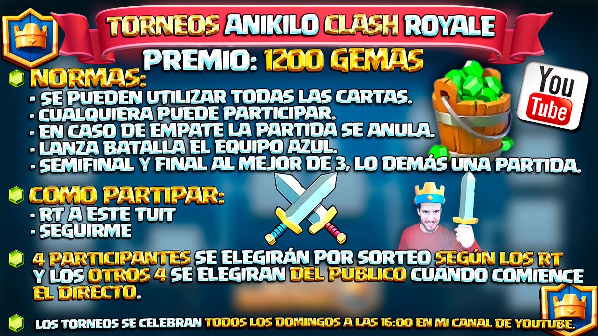 AnikiloGamer's tweet photo. MEGA DIRECTOS ESTE FINDE‼ ABRIENDO COFRES y🏆TORNEO🏆‼
Para poder participar (SORTEO) :
▶RT y follow‼ Goooo 👑👑👑 https://t.co/wEi6bdK07d