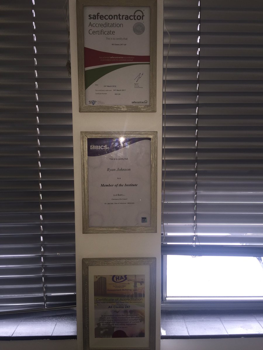 allcleans247's tweet photo. All Cleans 247 building stability and structure for the future, putting things in place. #accreditations https://t.co/I2y72aT5iM