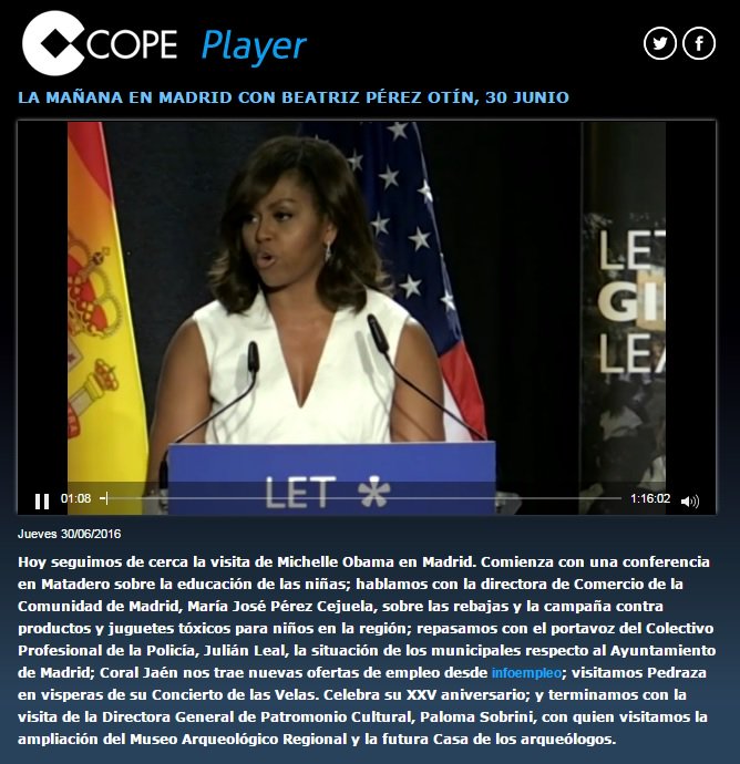 #Podcast jueves 🎧 ww.cope.es/melil con #MichelleObama #DireccionGeneralComercio #Rebajas #CPPM #Pedraza #MAR