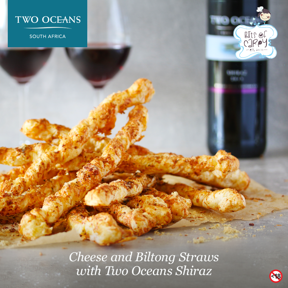 TwoOceansWine's tweet photo. Cheese straws are delicious with your pre-dinner glass of wine. Add biltong for a traditional twist. #SimpleSnacking https://t.co/H0GfnAzisl