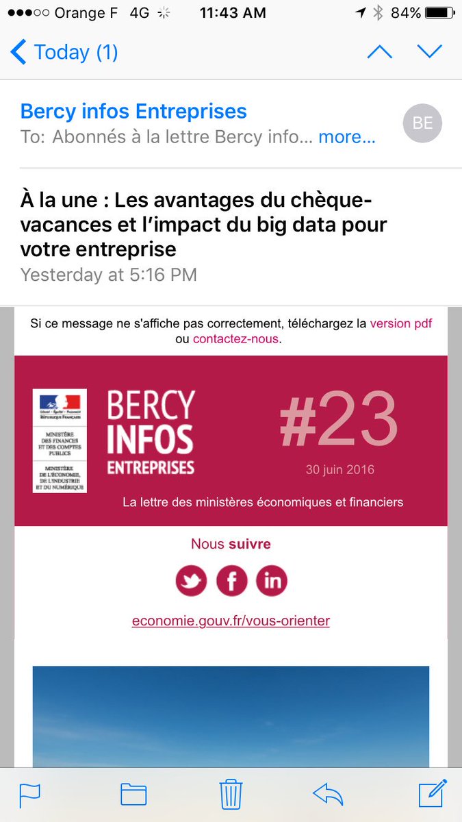 Communication 101 : avoir un message cohérent et ciblé... ou pas. Demain la cloudisation du menu du RIE @_Bercy_ ?