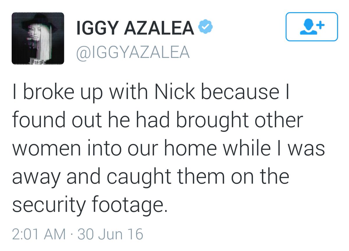 PopCrave's tweet photo. Iggy Azalea goes to Twitter to explain her breakup with Nick Young. Our hearts are broken for her. Stay strong Iggy! https://t.co/P6KnLU3oGg
