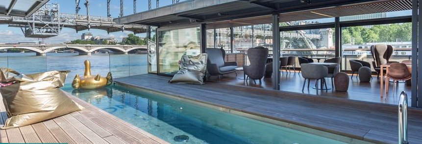J'adore Paris!!! Groundbreaking Hotel Afloat Stylish Boat! tinyurl.com/httqpl #paris #luxury #hotel #stylish