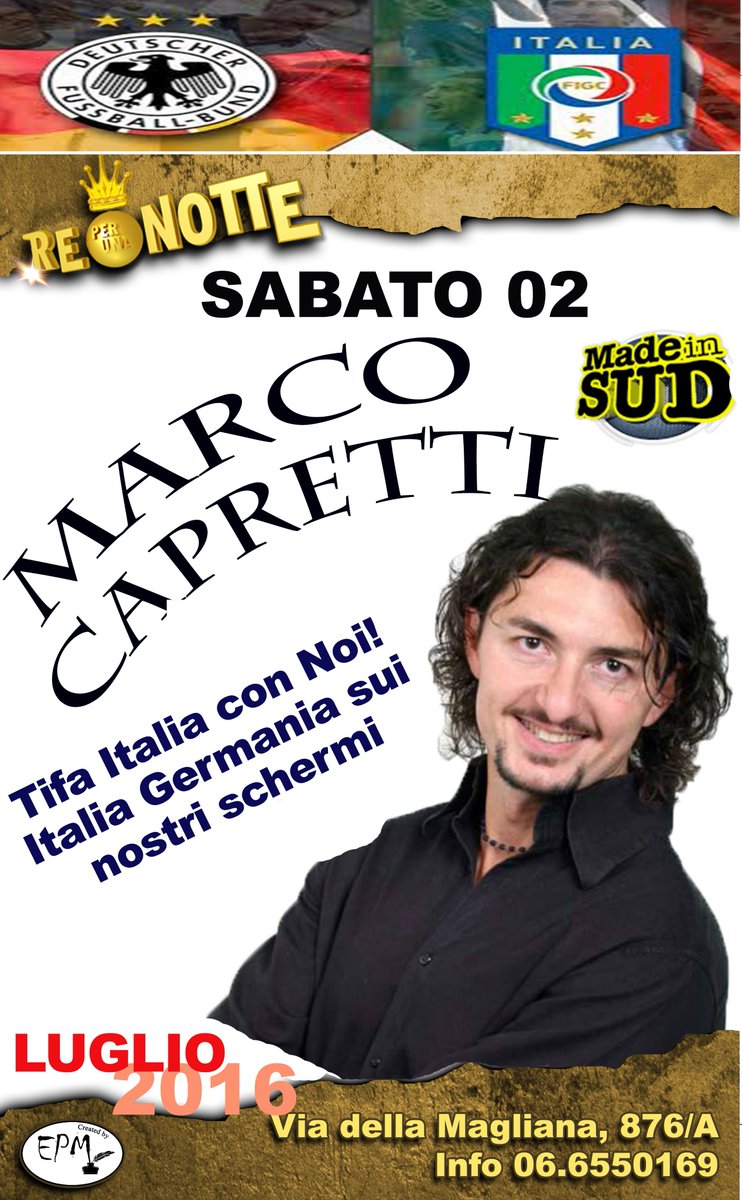Reperunanotterm's tweet photo. Sabato Ricchissimo!#Euro2016 #marcoCapretti  i balli di Yasser #unlocalebellissimo #ItaliaGermania https://t.co/tqy1BPxUah