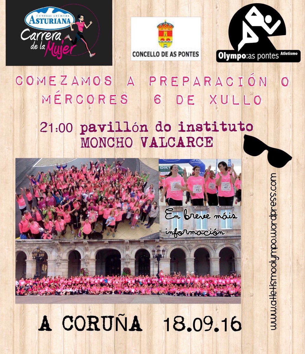 AtletismoOLYMPO's tweet photo. Un ano máis adestramos para @CarreraMujer , mércores 6 de xullo comezamos! Non faltedes!! En breve máis info 😉💪🏽💪🏽 https://t.co/5WSTzAuNuH