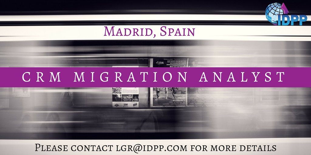 IDPP's tweet photo. Recruiting a #CRM Migration Analyst in Spain! Experience with #VFSO & #VoIP crucial Email lgr@idpp.com for details https://t.co/yjI6kxos5U
