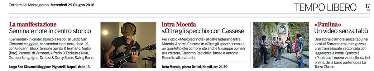 LaTerzaClasse's tweet photo. Siamo sul @corrmezzogiorno con il nostro video di #Paulina
#laterzaclasse #folkshake https://t.co/TmLB43Ylw0