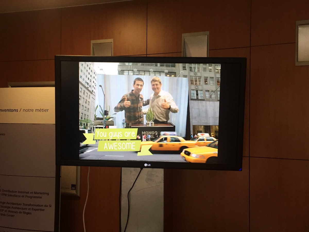 JpEprinchard's tweet photo. @gillotvi @guiChervet are back ! #mongodbworld #axawebcenter https://t.co/pbY4O5bjdK