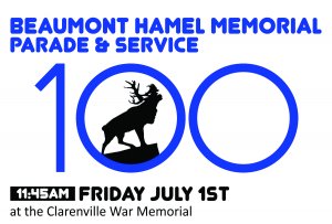 Beaumont Hamel Memorial Parade &amp; Service hosted by @ClarenvilleTown and Royal Cdn Legion. 11:45 a.m. @kixxcountry