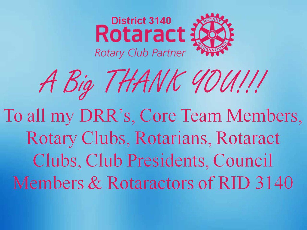 Thankyou to my Rotaractors