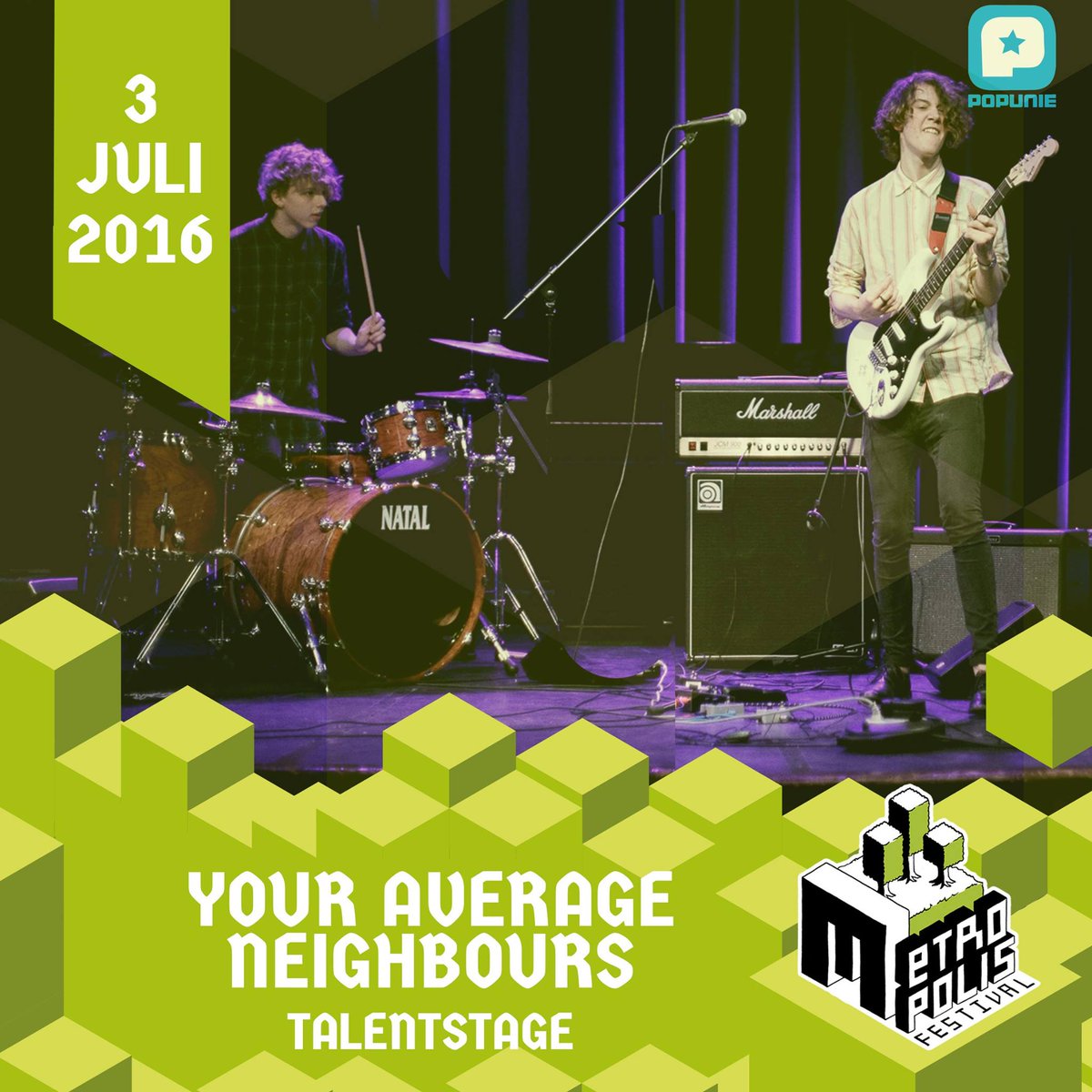 Wat tof! Your Average Neighbours en Something like Sunshine staan a.s.zondag op de Talentstage van <a href="/metropolisfstvl/">Metropolis Festival</a>.