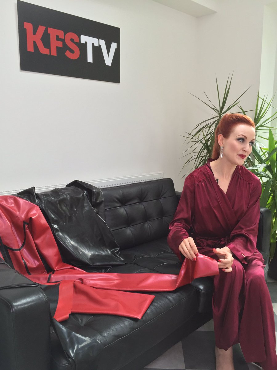 KFSmedia's tweet photo. @AnitaDeBauch introducing latex clothing from @HonourClothing https://t.co/Cycoiceej1