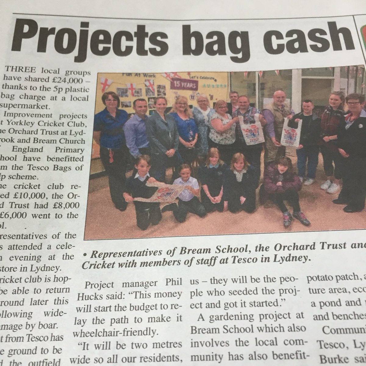 rob_bayley's tweet photo. Fantastic celebration evening @TescoLydney 3 groups which benefited from our bag charge  @ForestTraders @Bamb1on1ce https://t.co/dn9EmQiGUn