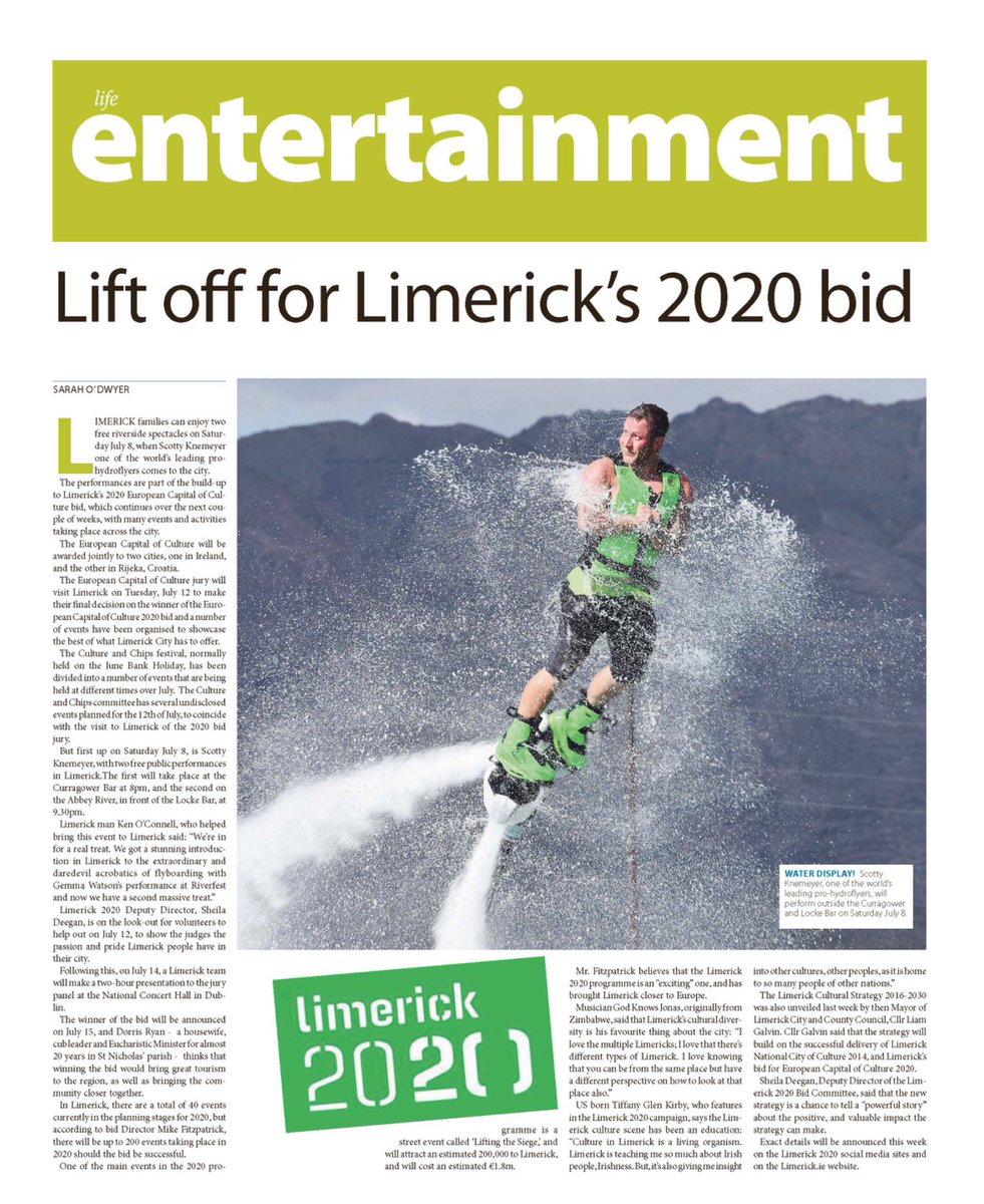SarahODwyer1's tweet photo. @Limlifepaper #limerick #limerick2020 #hydroflyer #cultureandchips #europeancapitalofculturebid https://t.co/jAgMkQzKHm