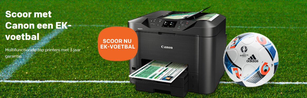 Centralpool's tweet image. LAATSTE KANS! GRATIS EK-voetbal bij #Canon actieprinters #EK2016 centralpoint.nl/nieuws/gratis-…