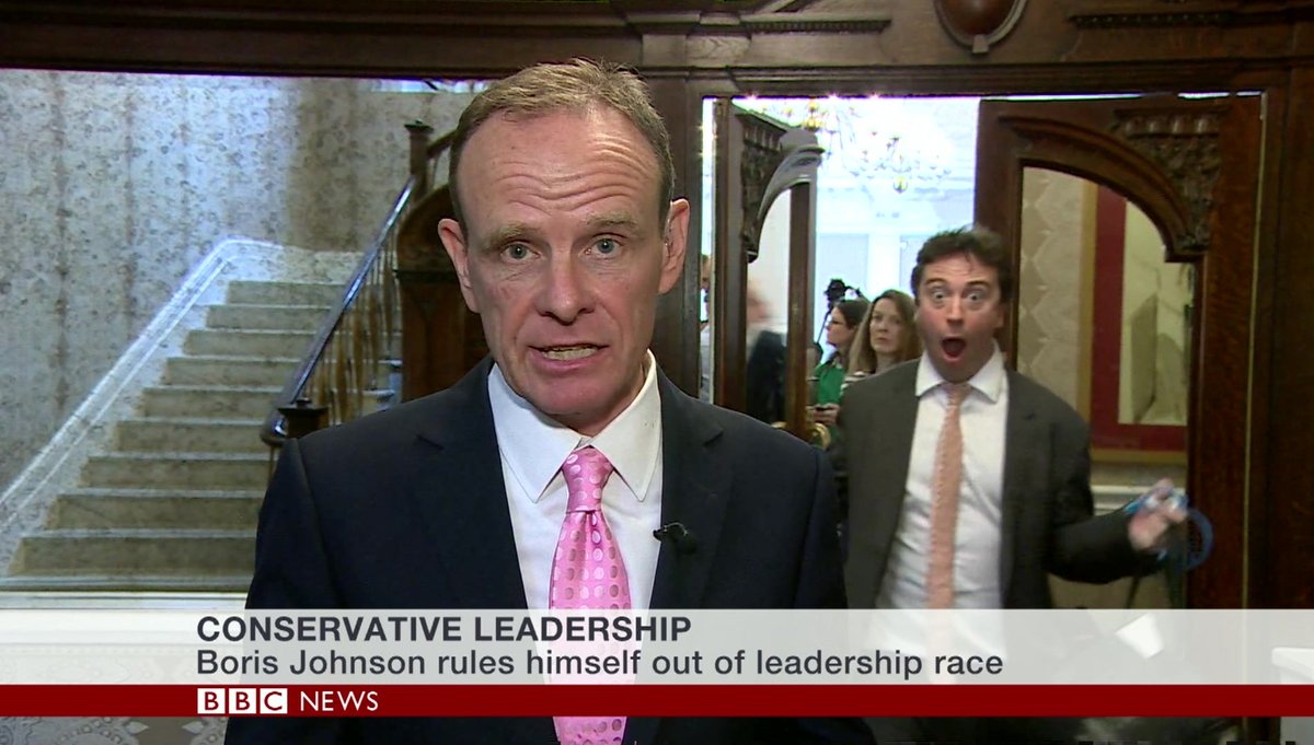 AndrewBloch's tweet photo. The best reaction to the announcement that Boris Johnson has ruled himself out of the leadership race https://t.co/Y5i4gGv9hq