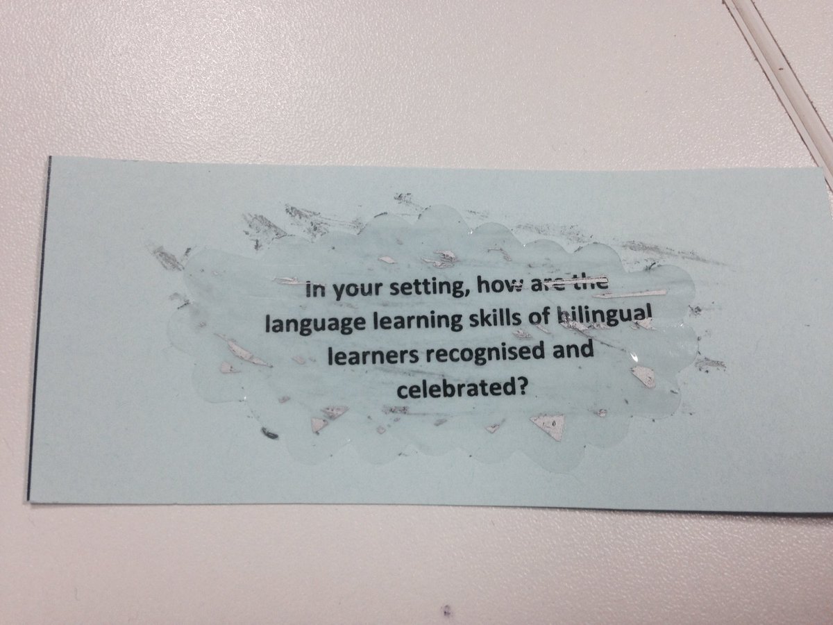 Clare_Mouat's tweet photo. @Lynne_SCILT 'Scratch & Riff' Reflective questions for #TTT4 participants ❤️ this activity- didn't win a prize tho! https://t.co/LHa8oCHooT