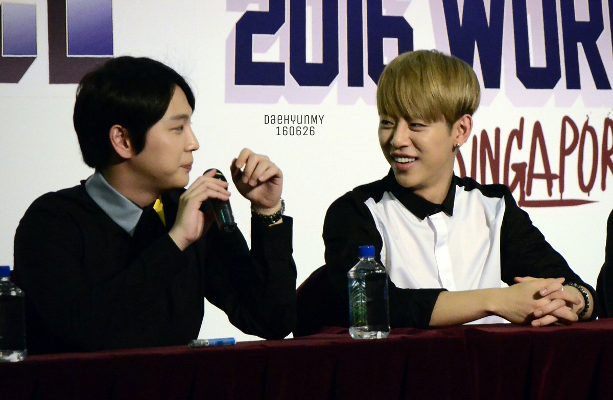 daehyunMY's tweet photo. [HD] 160627 BAP LOESG Press Con  - DAEHYUN &amp; HIMCHAN (7) #BAPLOE16SG  #daehyun #jungdaehyun #비애비 #baploe #대현 https://t.co/6ZNLycdRVh