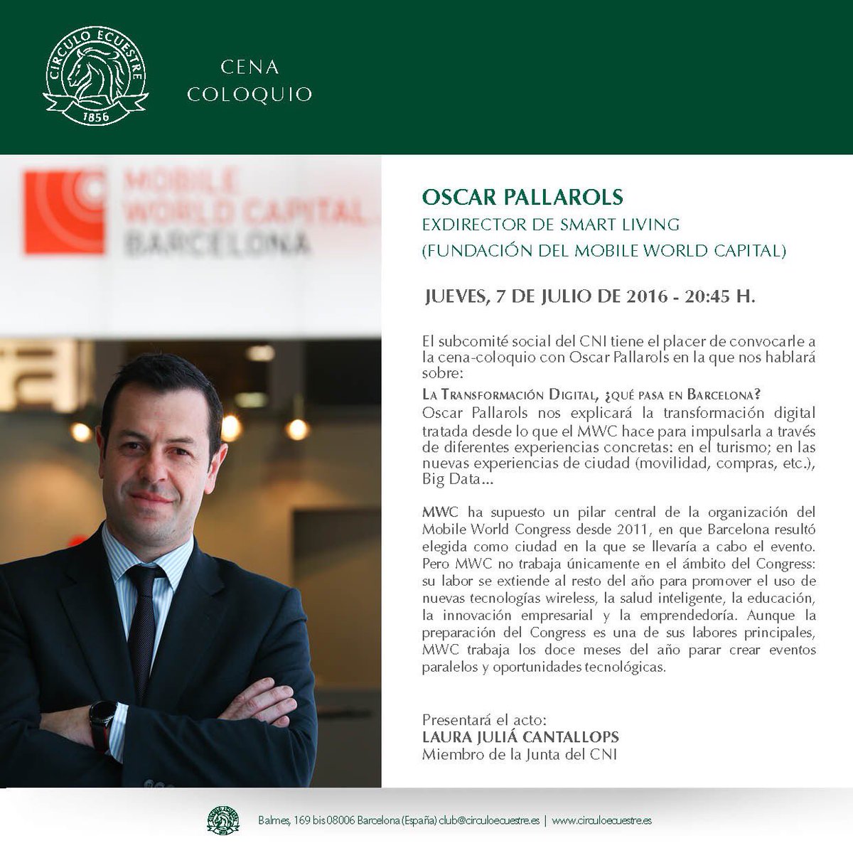 maria_freiria's tweet photo. #Súper! :) @OPallarols 7julio en @Circuloecuestre #TransformacionDigital #Barcelona #jovenesecuestre @JaimeOzores https://t.co/l1uOU2cuEL