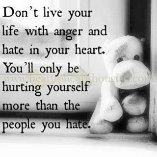 from_android's tweet image. Don't live your #life with anger and hate in your heart. You will only be hurting yourself more than...
#hurt #quote