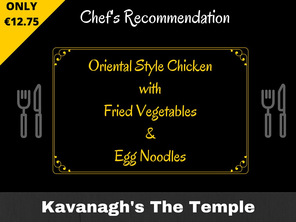 Here's Today's Chef's Recommendation, hope you enjoy!