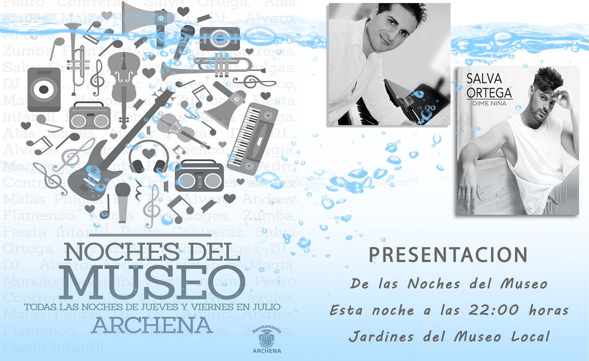 AytoArchena's tweet photo. Hoy, presentación de #NochesdelMuseo en #Archena con actuación del archenero @PContrerasMusic y el gran @SalvaOrtega https://t.co/ivfPdUzsMn