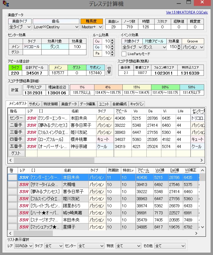 デレステ計算機配布所 Sur Twitter データベースに水着ガチャの子たちとイベント曲 加蓮を追加しました ゆいゆい登場でイベ最強編成は混成からpaが奪取したみたいです バグ修正したver1 51もアップしました デレステ デレステ計算機配布所 Sur Twitter データベースに水着ガチャの子たちとイベント曲 加蓮を追加しました ゆいゆい登場でイベ最強編成は混成からpaが奪取したみたいです バグ修正したver1 51もアップしました デレステ