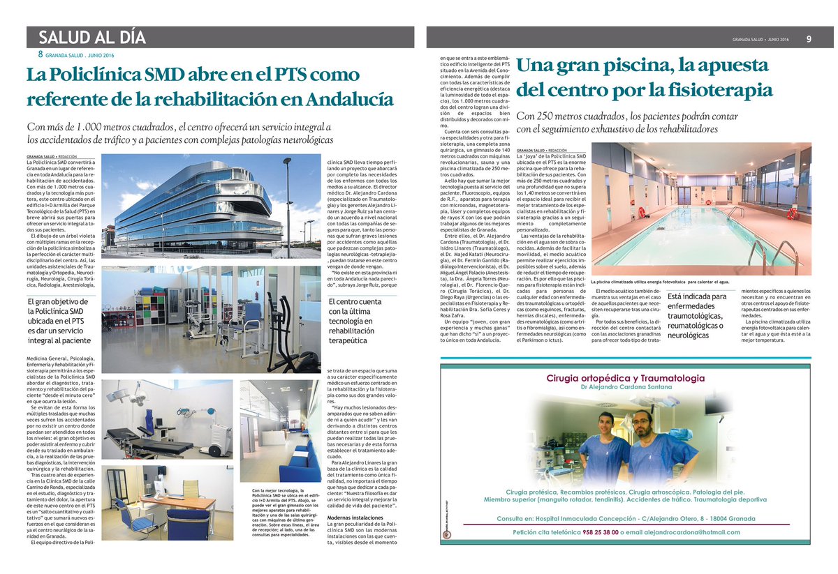Gracias a @PTSGranada y #granadasalud por darnos esta gran oportunidad de hacer realidad un sueño. Policlinica Smd.