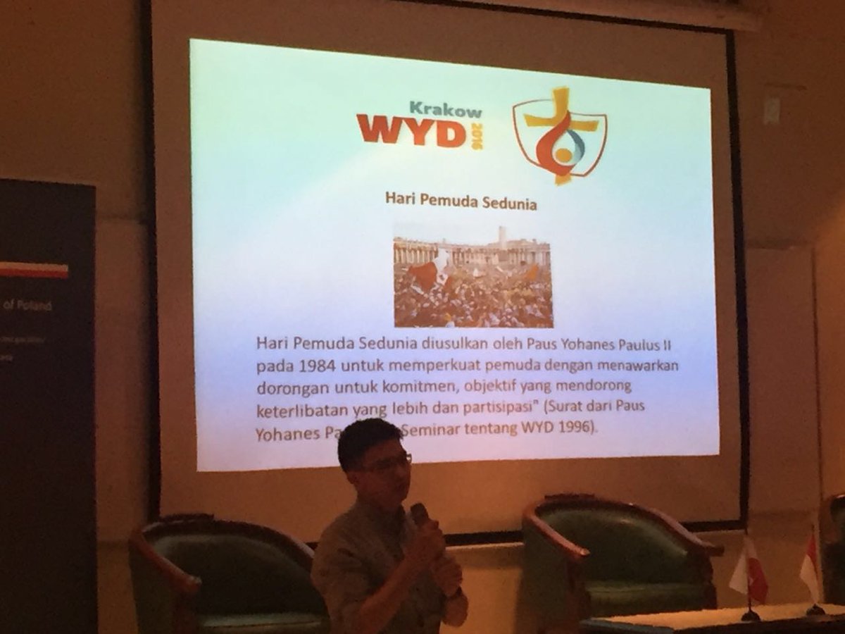 Verby, Indonesian Head of Indonesian delegation forWYD 2016 explain the technical aspects <a href="/wydKrakow2016/">ad</a> #Krakow2016