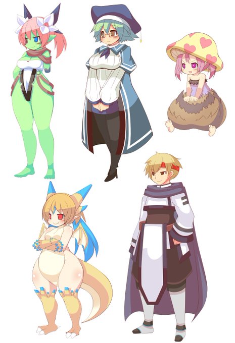 これでやっと5人かー 主要キャラ描くだけでも大変だ(:3 