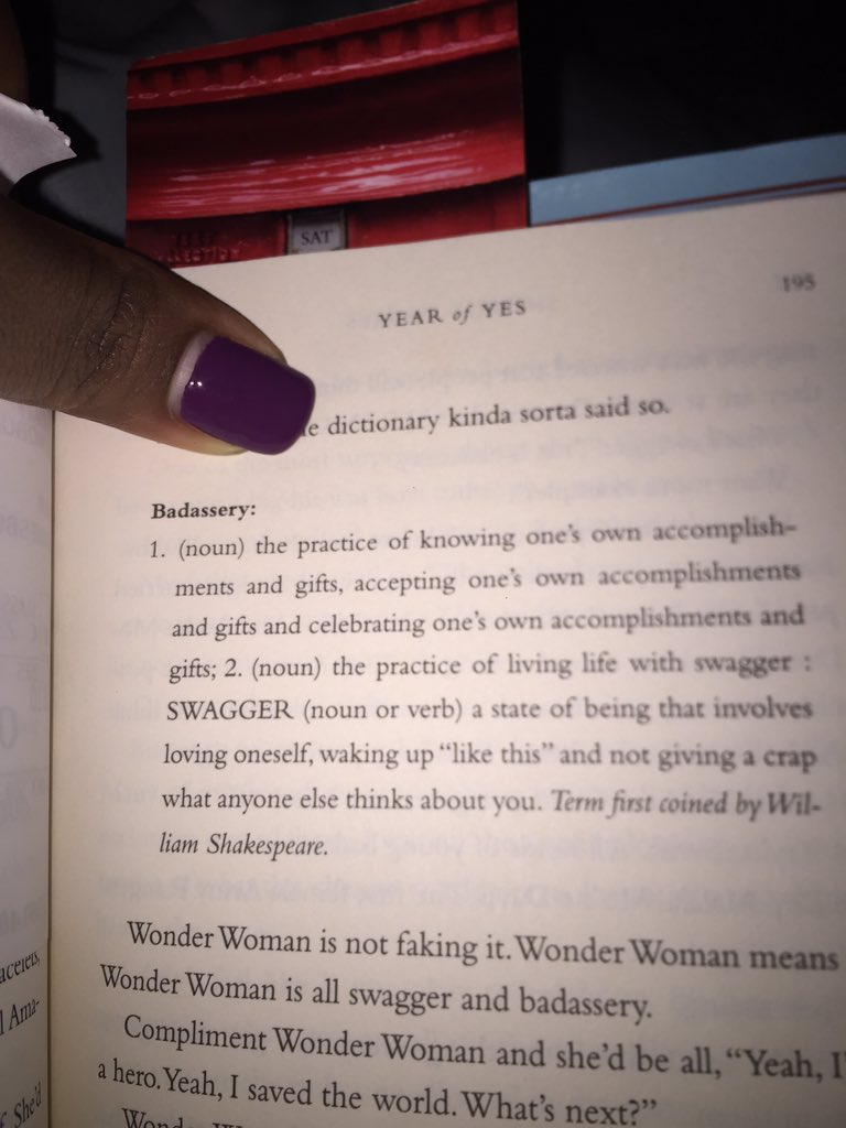 SibekoBontle's tweet photo. #badassery. Turns out it's a word! Kusho u Shonda don't look at me but... 🙌🙌. @ReadaBookSA #yearsofyes https://t.co/IQYeCl8YCt