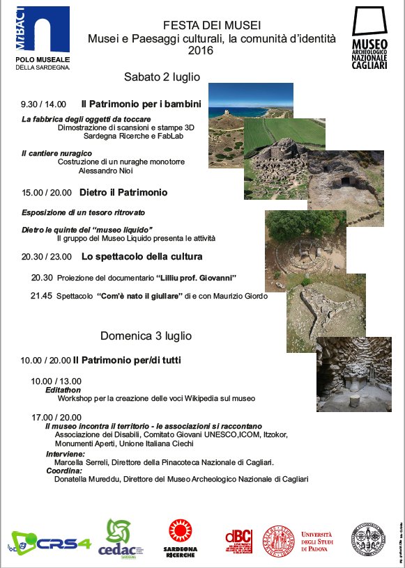MuseoArcheoCa's tweet photo. domani h18 vi aspettiamo per #museoliquido e poi weekend con #festadeimusei2016 con tanti eventi e #domenicalmuseo ! https://t.co/pVxzs0IaEo