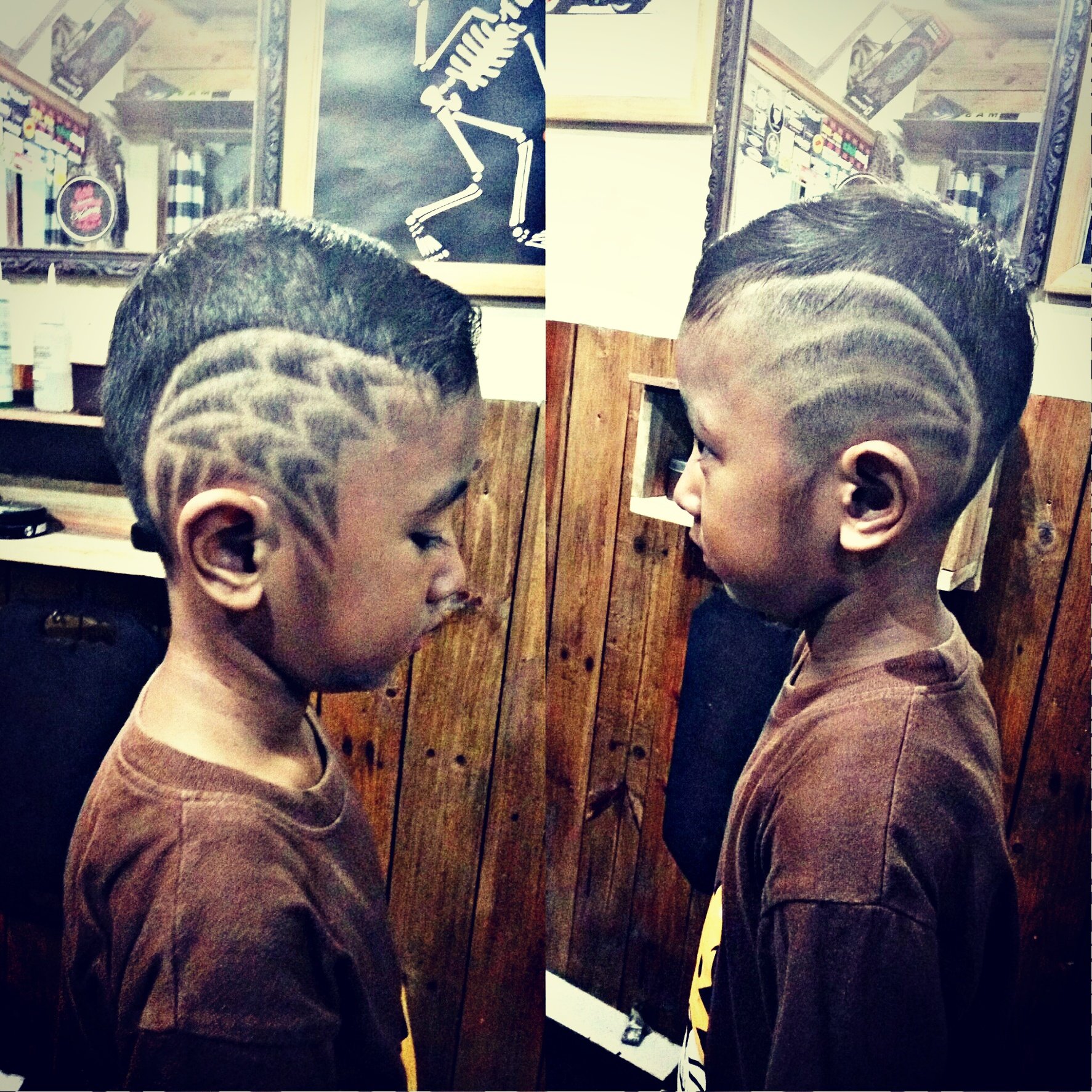 Kids hair styling in barbershop Stock Photo by ©bezikus 136636552