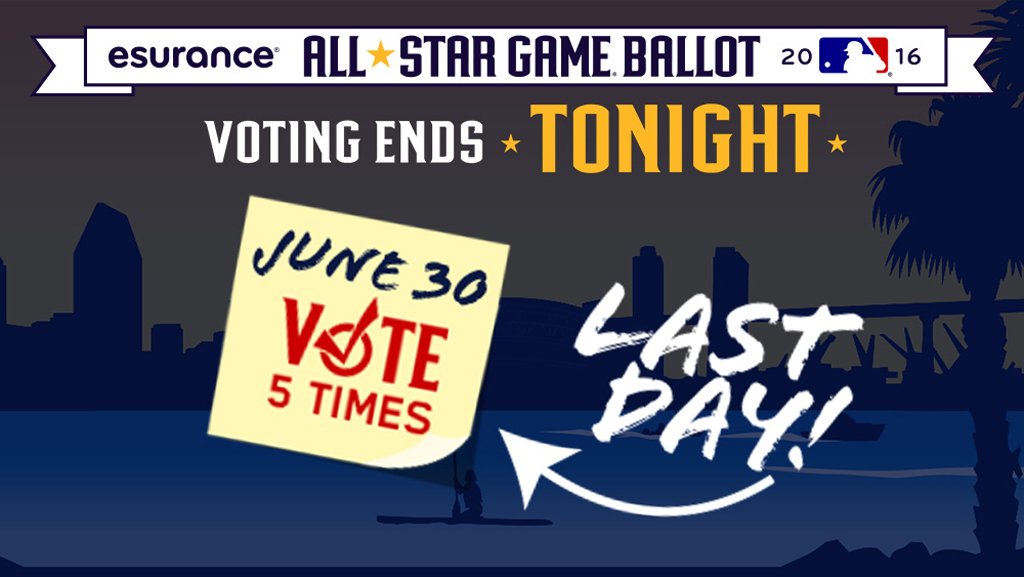 Time is running out!

Stop what you’re doing and fill out the @Esurance #ASG ballot: atmlb.com/296rIEY