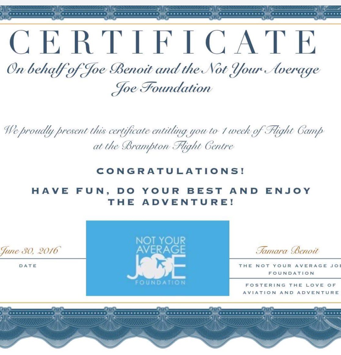 NYAJFoundation's tweet photo. Proud to be sending 2 lucky kids to aviation camp this summer.  #luckykids #makingadifference #toocoolforschool https://t.co/zNZsIdwbQq