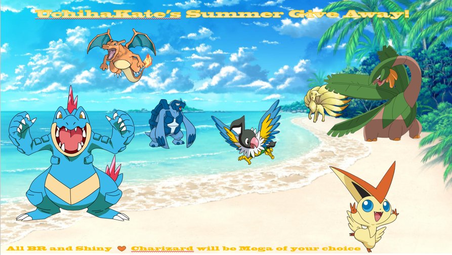 UchihaKate's tweet image. Summer Pokemon GA making the start to the Summer!
RT and Follow to win!
Good Luck to all! &amp;lt;3