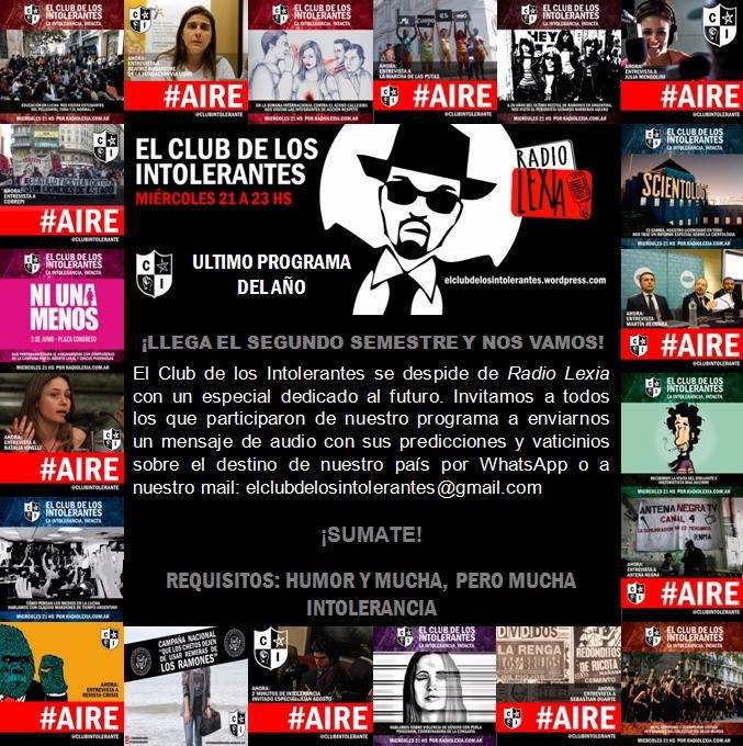 ClubIntolerante's tweet photo. SEASON FINALE #70: Predicciones 2017 + Campaña por el Aborto Legal, Seguro y Gratuito https://t.co/OM8Tk4tmid https://t.co/CDLZq0DyAM