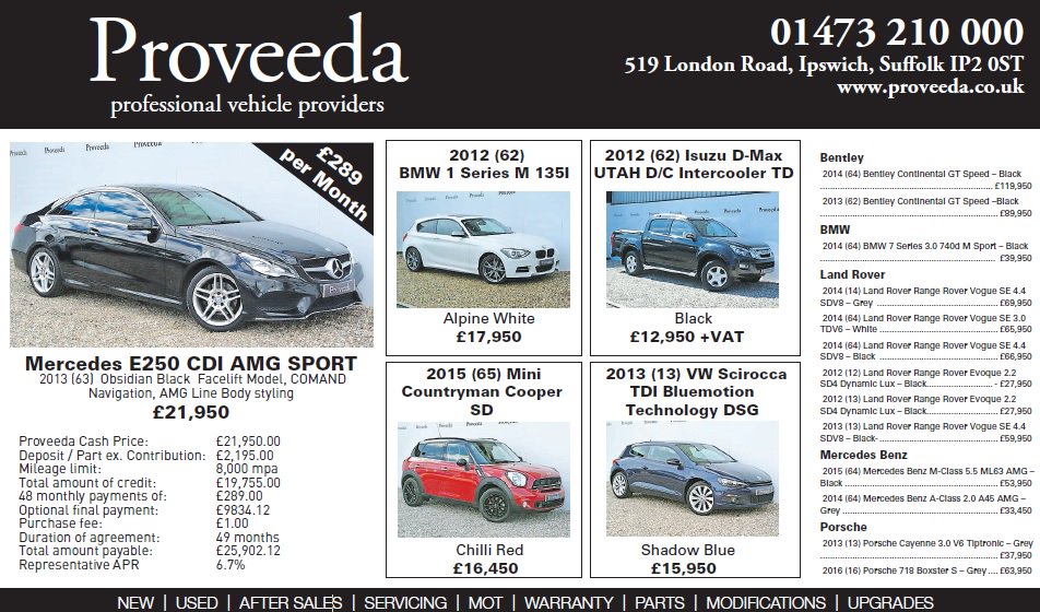 Proveeda's tweet photo. Proveeda Exclusive Offers in this week's EADT and Colchester Gazette #Prestige #firstclassservice #proveeda https://t.co/FjH3ffKUTa