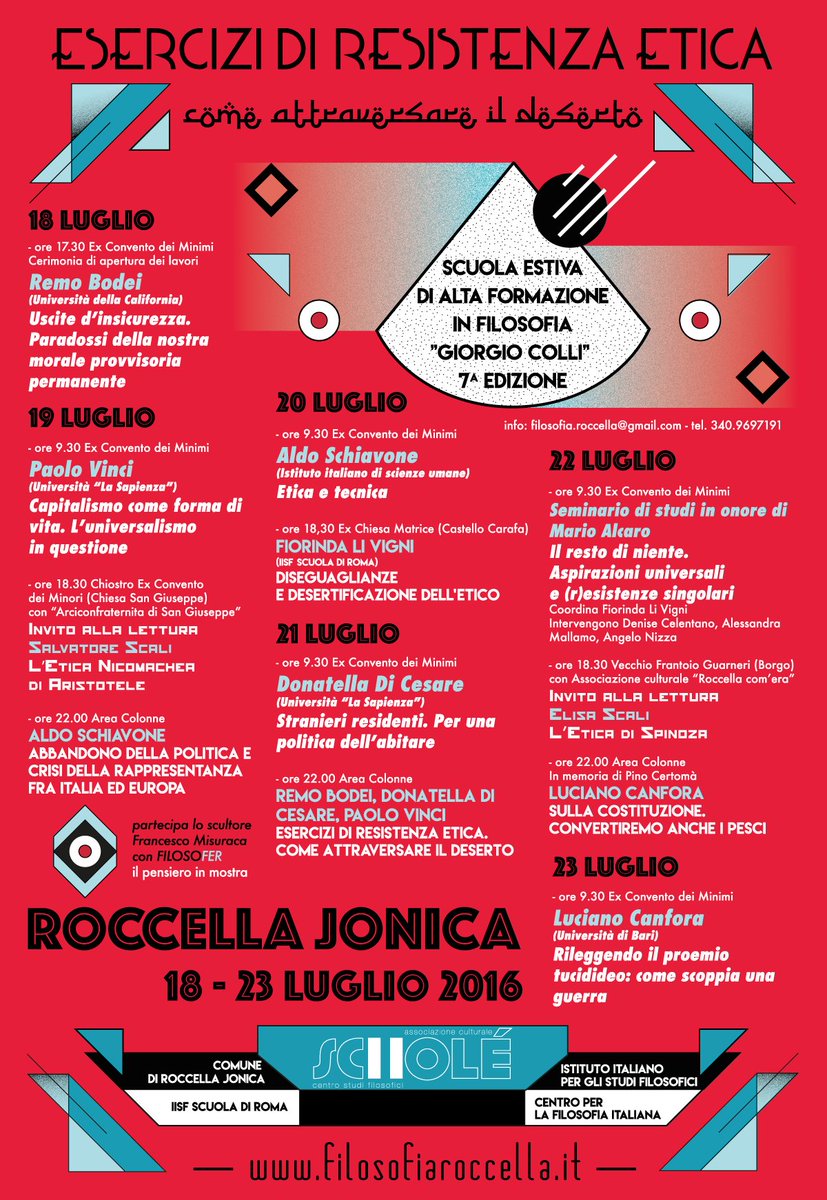 FiloRoccella's tweet photo. #filoroccella2016 stiamo arrivando!!! 
#bodei #canfora @DiDonadice #schiavone #vinci https://t.co/ADUN5tAXw5 https://t.co/MA065VScrO