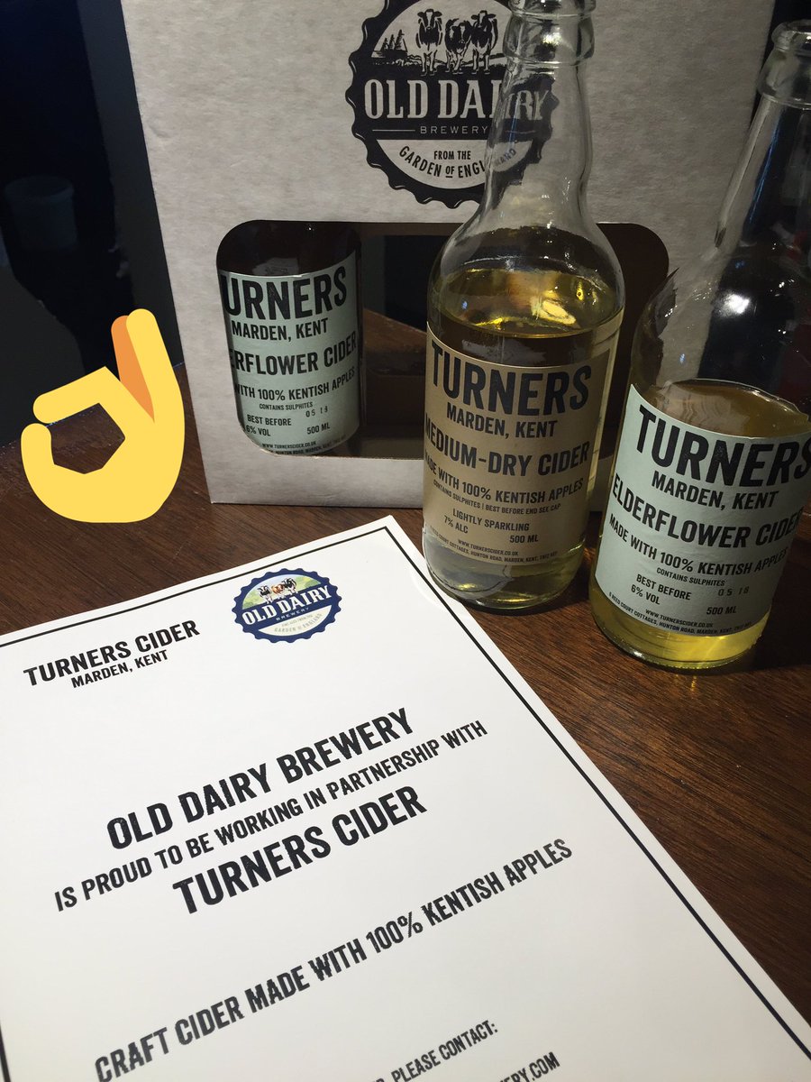 1st tasting delicious <a href="/turners_cider/">Turners Cider</a> kindly delivered by the lovely James <a href="/OldDairyBrewery/">Old Dairy taproom</a>. Thanks guys we love it!