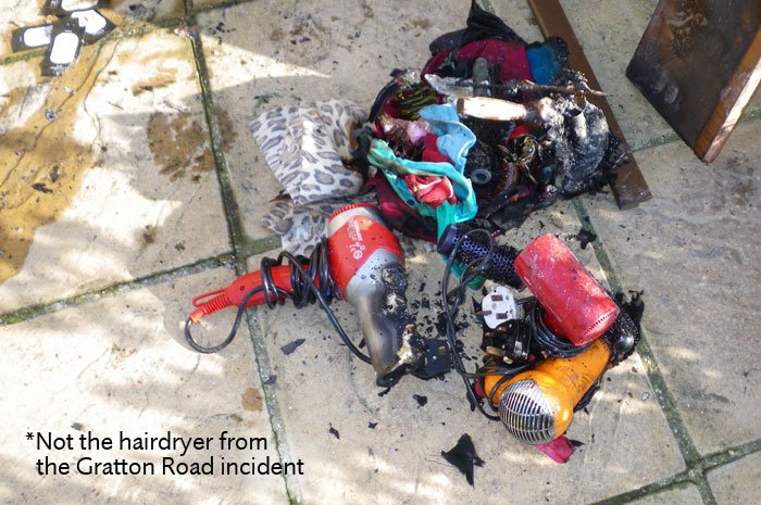 LondonFire's tweet photo. 'Hair dryer' today &amp; gone tomorrow.. learn how to avoid a beauty blaze  after #WestKen fire https://t.co/qp9W72BOMC https://t.co/vmRtQCTER0