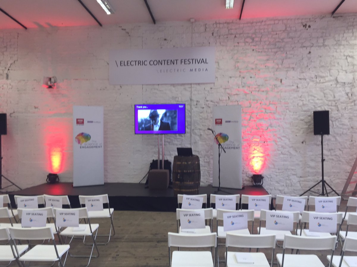 Set up in full swing for <a href="/electricmedia/">Shivay Journalist</a> #Contentfestival at <a href="/SouthStudios_/">South Studios</a> Doors @ 3.30pm, see you shortly!