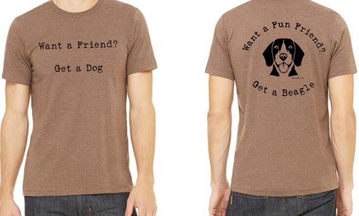 Thank you @MyPawsGo for creating these great #beagle #shirts. You can buy one at Red, White &amp; Beagle on July 17!