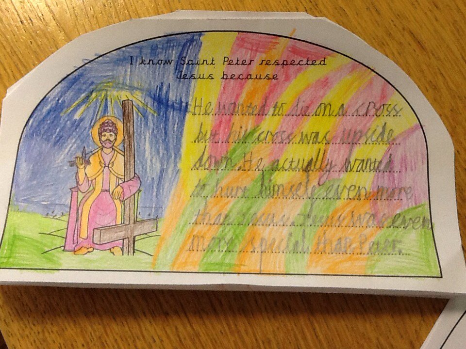 Mi55_Jackson's tweet photo. Y2: St Peter, Jesus and respect. A lovely Collective Worship activity. @Battyeford https://t.co/KVYQAMGWVq